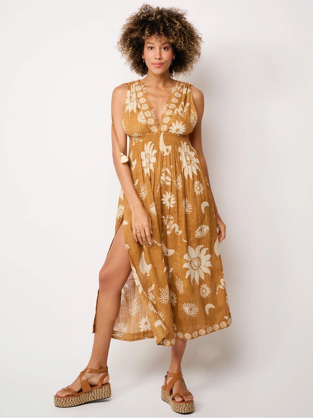 Z&L Natural Shadow Maxi Dress